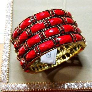 Red & Gold Cuff Bracelet